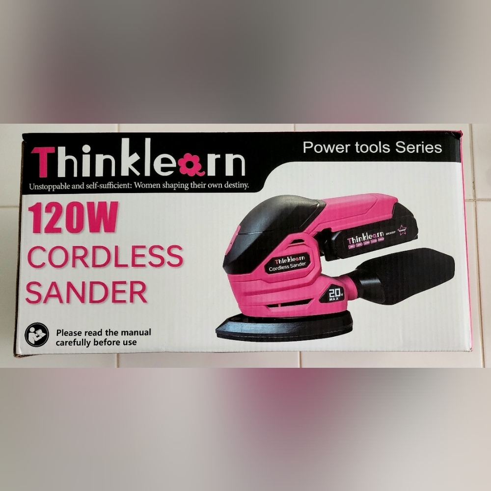 Cordless Detail Sander 20V Electric  With 22Pcs Sandpapers 12000 Hot Pink New!! - Picture 2 of 6